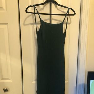 Olive green midi dress
